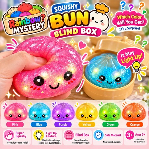 Rainbow mystery squishy - mystery, bun